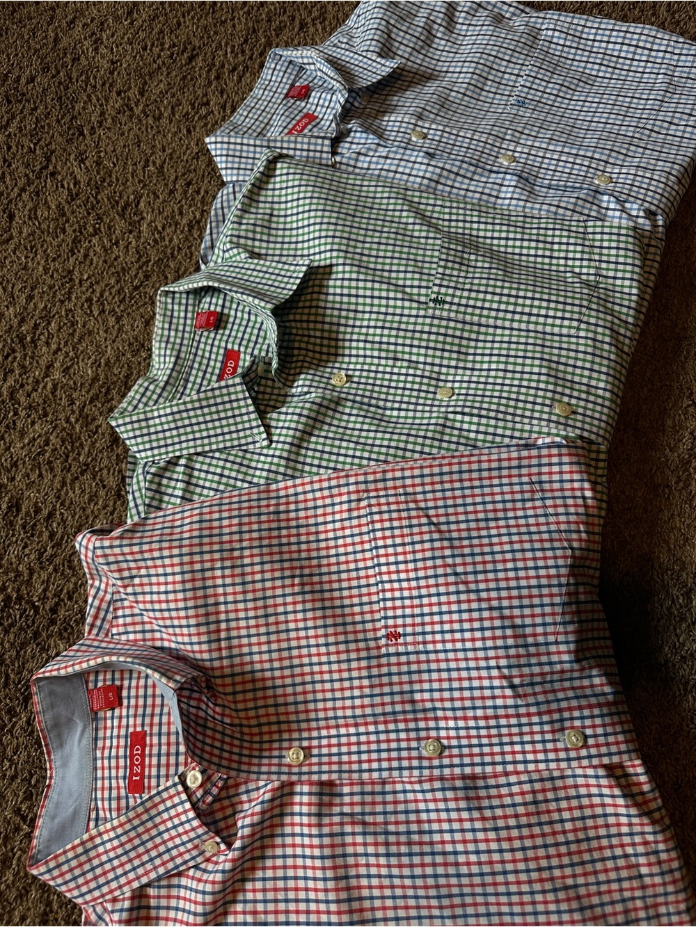 BUNDLE OF 3- Men's IZOD Long Sleeve Button Down Shirt- Size Large